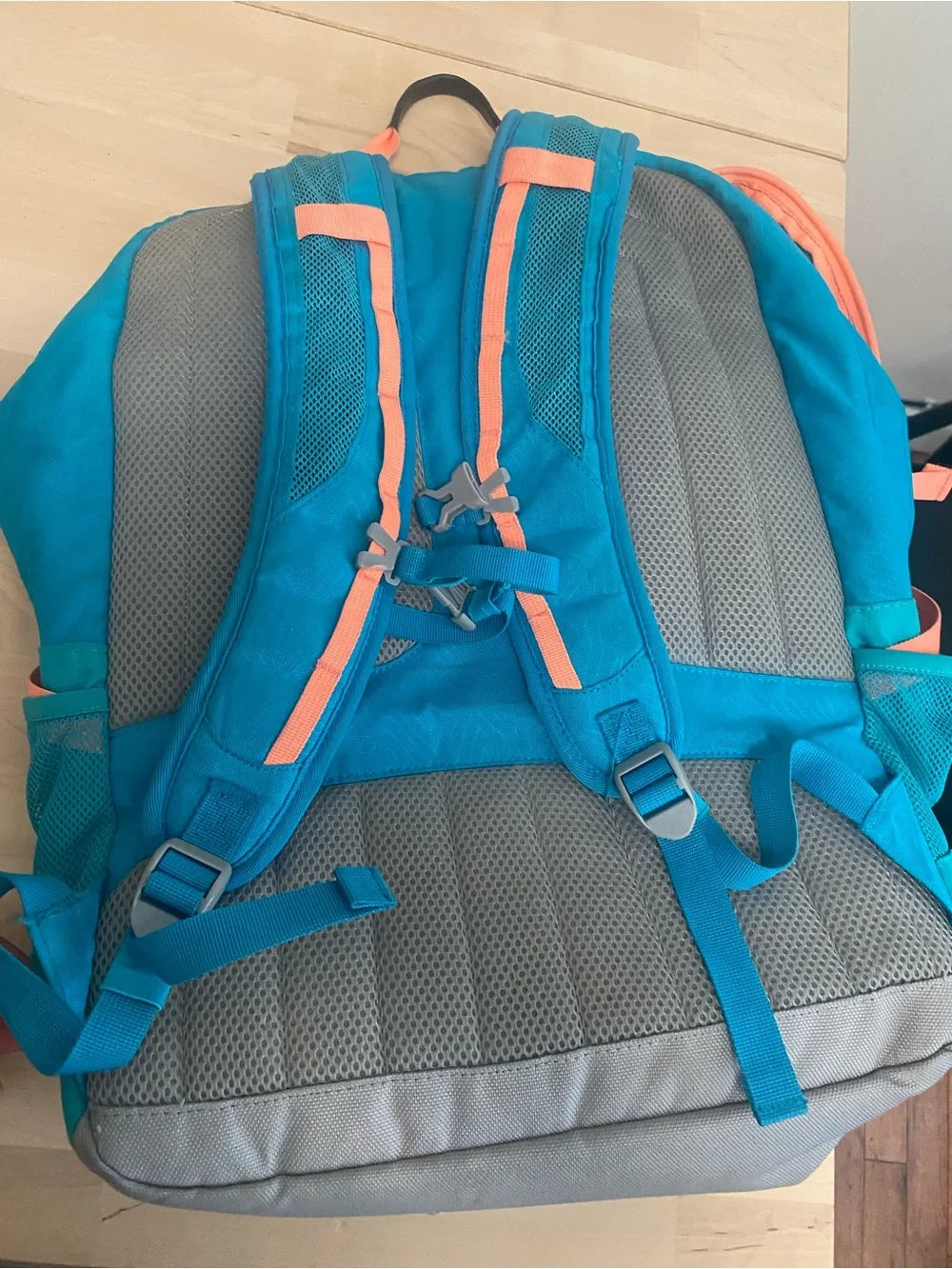 Land’s End Teal and Coral Women’s Everyday Backpack - Lightweight Travel Bag